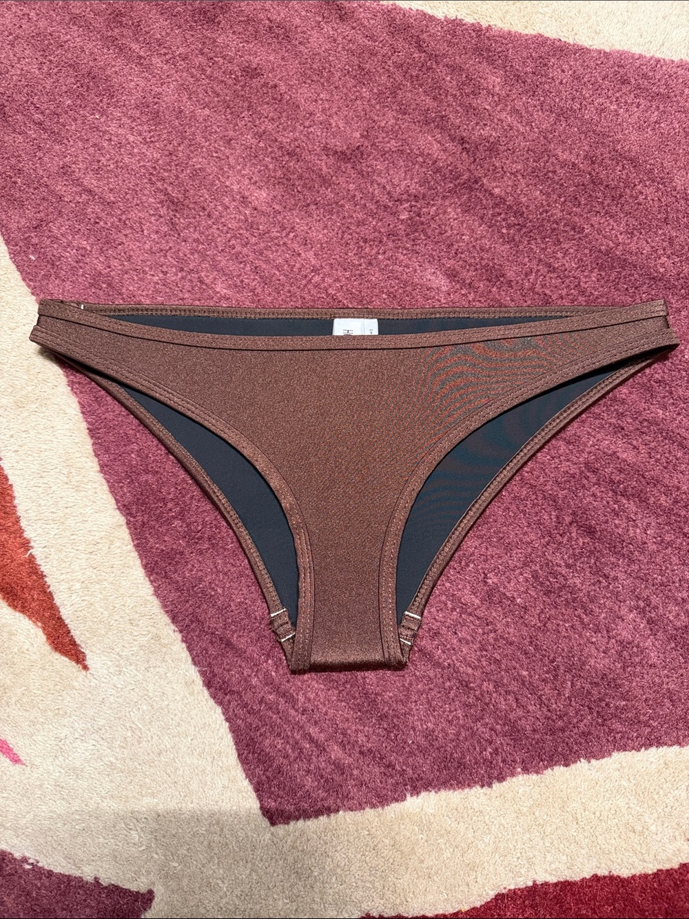 Hoaka Swimwear Shiny Brown Bottoms Size S